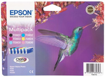 EPSON T0807 MULTIPACK INKJET CARTRIDGES