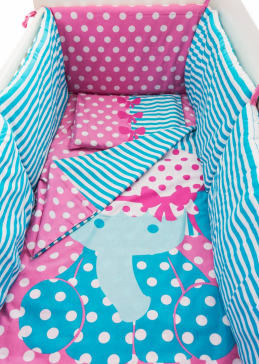 Lenjerie pat imprimeu Elefanti (5pcs)