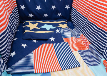 Lenjerie pat imprimeu Stelute (5pcs)