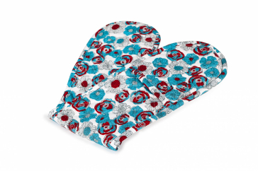 MANUSA DUBLA BUCATARIE FLORI ALBASTRE