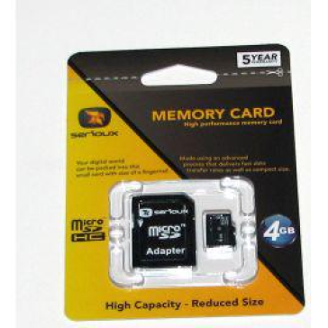 MICROSDHC 4GB SERIOUX CU ADAPTOR CL4