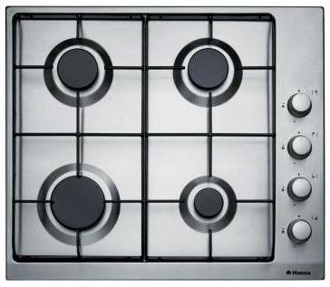  Plita gaz incorporabila Hansa BHGI63100018, 4 arzatoare (1x4cm, 2x6.5cm ,1
