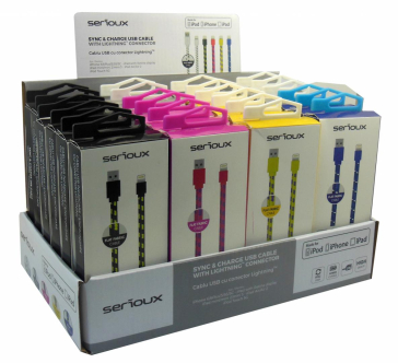 SERIOUX DISPLAY APPLE MFI FAB CBL1M 24PC