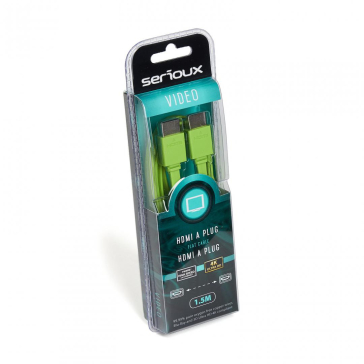 SERIOUX HDMI M-M GREEN FLAT CABLE 1.5M