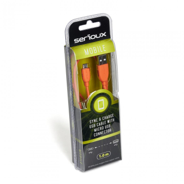 SERIOUX MICROUSB CABLE 1M ORANGE 10
