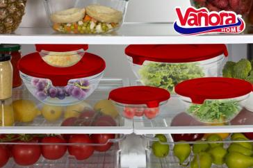 SET 5 BOLURI DE STICLA CU CAPAC, ROSU