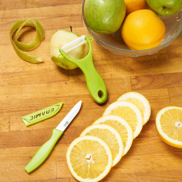 SET CUTIT 8CM+TEACA+CURATATOR LEGUME, LAMA CERAMICA