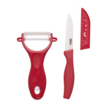 SET CUTIT 8CM+TEACA+CURATATOR LEGUME,LAMA CERAMICA, ROSU