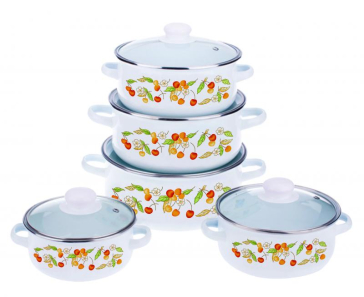 SET GATIT 10 PIESE EMAILAT , CEREIZA