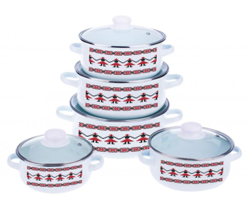 SET GATIT 10PIESE EMAILAT,MODEL BUCOVINA