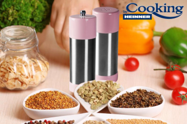 SET RASNITA PIPER+SOLNITA, INOX+LEMN,ROZ