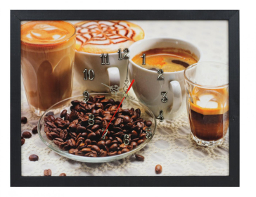 TABLOU CU CEAS INRAMAT 30X40 CM CAFEA