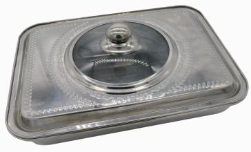 TAVA  CUPTOR CU CAPAC, INOX , 39x29x7 CM