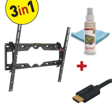 TILT FLAT/CURVED TV MOUNT+SCREEN CLEANER